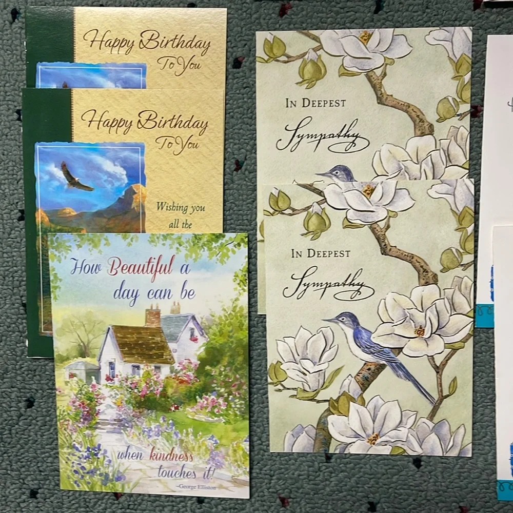 BRAND NEW 15 MIXED LOT OF GREETING CARDS FOR BIRTHDAY, GET WELL, SYMPATHY, Etc